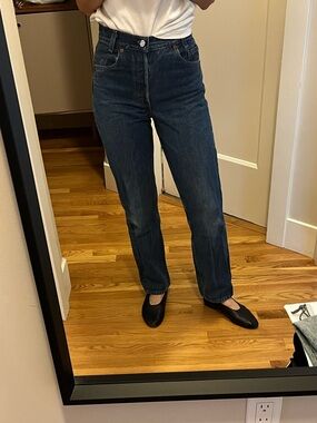 Vintage 701 501 Levi's USA Dark Blue Straight Leg Jeans